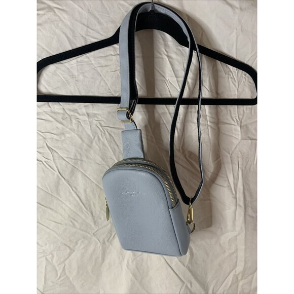 INICAT Un Jour De Chance Crossbody Sling Small Blue Purse Vegan Leather Bag - Picture 4 of 7